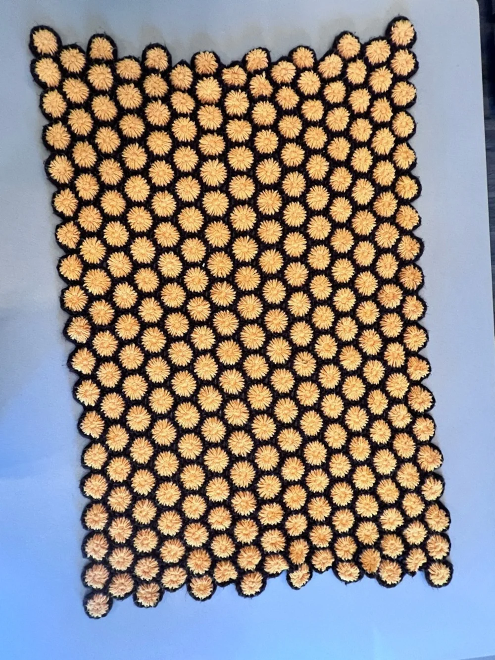 Handmade Daisy Sunflower Crochet Reversible Throw  Approximately 54 1/2” x 37”